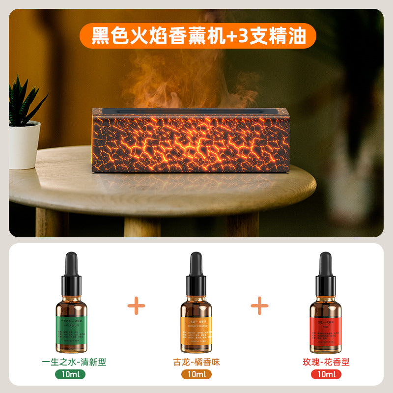 Amazon colorful simulation flame aromatherapy machine usb home desktop aromatherapy atmosphere flame humidifier cross-border