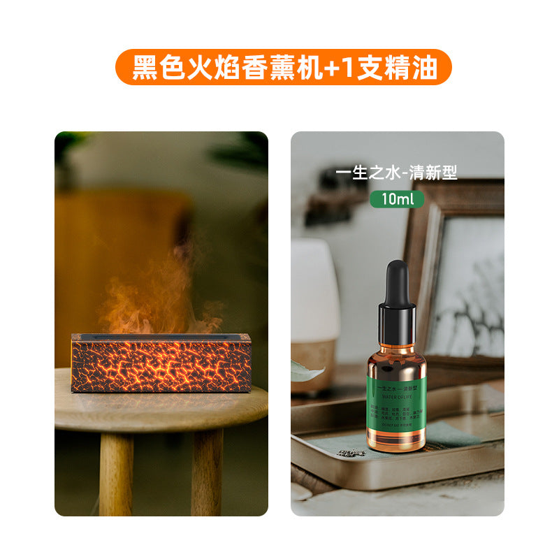 Amazon colorful simulation flame aromatherapy machine usb home desktop aromatherapy atmosphere flame humidifier cross-border